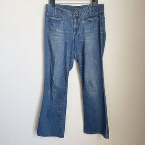 Cache Jeans Womens Size 12 Blue Dark Wash Bootcut Stretch Embellished Spring